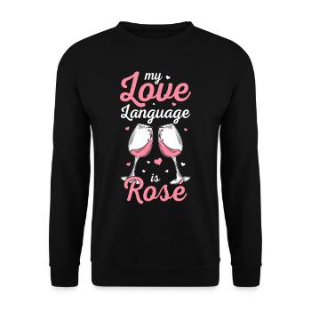 Wein Rosé - Unisex Pullover - Schwarz - Vorne - Alina (178cm) & Michal (187cm)