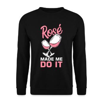 Wein Rosé - Unisex Pullover - Schwarz - Vorne - Alina (178cm) & Michal (187cm)