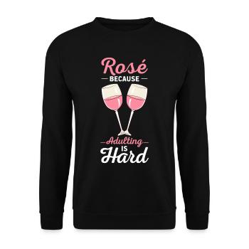 Wein Rosé - Unisex Pullover - Schwarz - Vorne - Alina (178cm) & Michal (187cm)