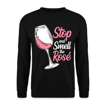 Wein Rosé - Unisex Pullover - Schwarz - Vorne - Alina (178cm) & Michal (187cm)