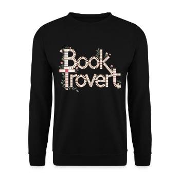 Booktrovert Book Reading - Unisex Sweatshirt - black - Front - Alina (178cm) & Michal (187cm)