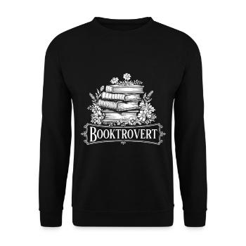 Booktrovert Book Reading - Unisex Sweatshirt - black - Front - Alina (178cm) & Michal (187cm)