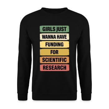 Mädchen Wollen Nur Mittel Für Die Wissenschaft - Unisex Pullover - Schwarz - Vorne - Alina (178cm) & Michal (187cm)