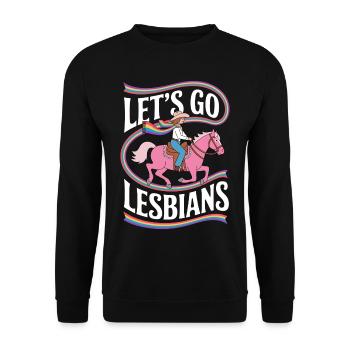 Let's Go Lesbians Lesbian - Unisex Sweatshirt - black - Front - Alina (178cm) & Michal (187cm)