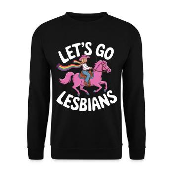 Let's Go Lesbians Lesbian - Unisex Sweatshirt - black - Front - Alina (178cm) & Michal (187cm)