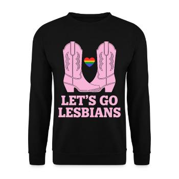 Let's Go Lesbians Lesbian - Unisex Sweatshirt - black - Front - Alina (178cm) & Michal (187cm)