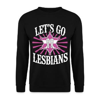 Let's Go Lesbians Lesbian - Unisex Sweatshirt - black - Front - Alina (178cm) & Michal (187cm)