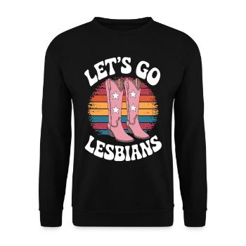 Let's Go Lesbians Lesbian - Unisex Sweatshirt - black - Front - Alina (178cm) & Michal (187cm)