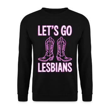 Let's Go Lesbians Lesbian - Unisex Sweatshirt - black - Front - Alina (178cm) & Michal (187cm)