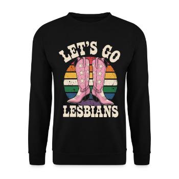 Let's Go Lesbians Lesbian - Unisex Sweatshirt - black - Front - Alina (178cm) & Michal (187cm)