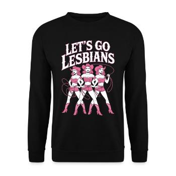 Let's Go Lesbians Lesbian - Unisex Sweatshirt - black - Front - Alina (178cm) & Michal (187cm)