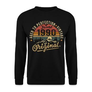 Anniversaire Juin 1990 Juin 1990 Juin 1990 - Sweat-shirt Unisexe - noir - Devant - Alina (178cm) & Michal (187cm)