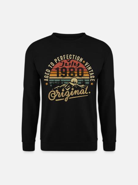 Juillet 1980 Juillet 1980 Anniversaire Juillet 1980 - Sweat-shirt Unisexe - noir