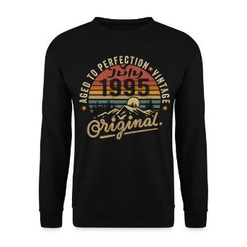 Juillet 1995 Juillet 1995 Anniversaire Juillet 1995 - Sweat-shirt Unisexe - noir - Devant - Alina (178cm) & Michal (187cm)