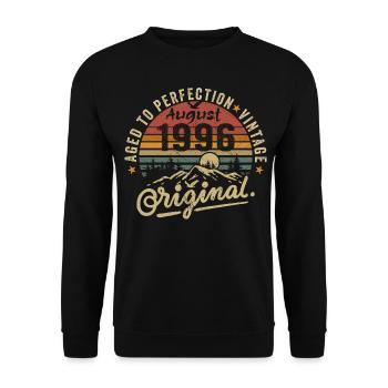 Birthday 1996 Vintage August 1996 Gift 1996 - Unisex Sweatshirt - black - Front - Alina (178cm) & Michal (187cm)