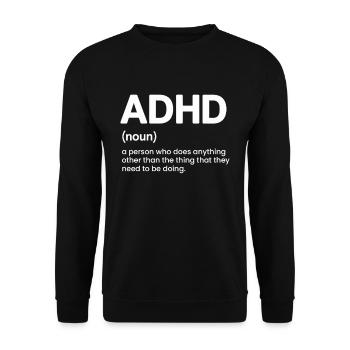 TDAH - Sweat-shirt Unisexe - noir - Devant - Alina (178cm) & Michal (187cm)