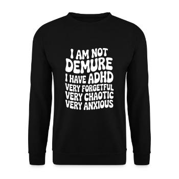 TDAH - Sweat-shirt Unisexe - noir - Devant - Alina (178cm) & Michal (187cm)