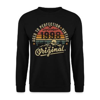 Septembre 1998 Anniversaire Septembre 1998 Septembre - Sweat-shirt Unisexe - noir - Devant - Alina (178cm) & Michal (187cm)