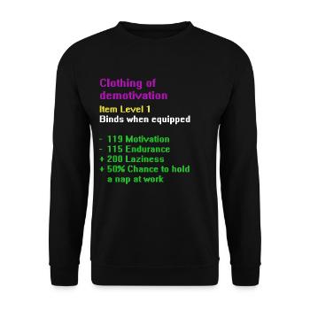 Clothing of demotivation - Unisex Pullover - Schwarz - Vorne - Alina (178cm) & Michal (187cm)