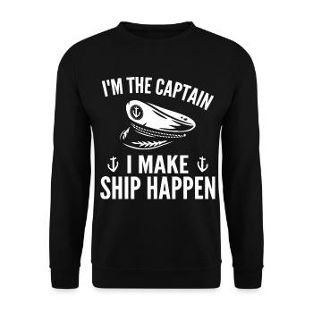 Boat Yacht Sailing Ship Sailing Gift - Unisex Sweatshirt - black - Front - Alina (178cm) & Michal (187cm)