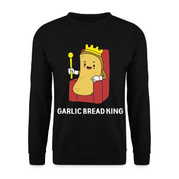 Knoblauch Brot - Unisex Pullover - Schwarz - Vorne - Alina (178cm) & Michal (187cm)