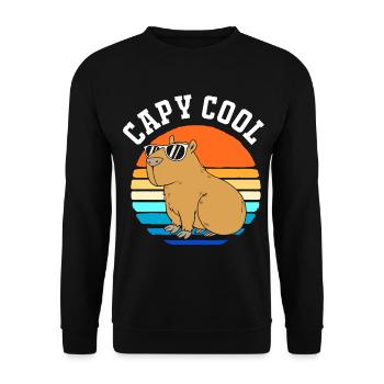 Capybara Capibara - Unisex Sweatshirt - black - Front - Alina (178cm) & Michal (187cm)