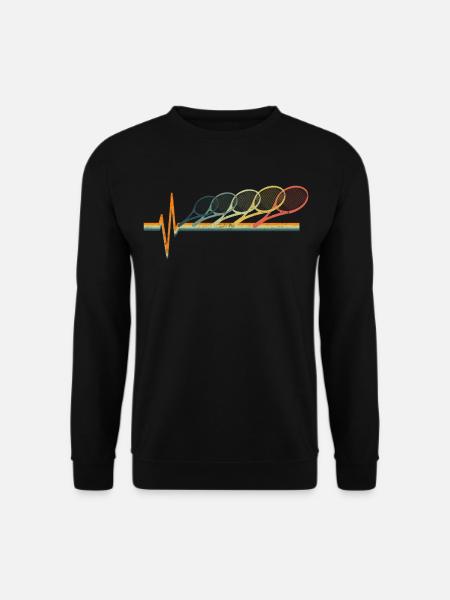 Tennis Heartbeat Retro - Unisex Pullover - Schwarz