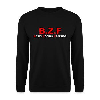 B Z F Beste Zocker Freunde Spieler Gamer Geschenk - Unisex Pullover - Schwarz - Vorne - Alina (178cm) & Michal (187cm)