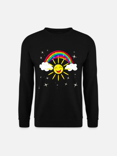 Regenbogen Lachende Sonne Geschenk für Kinder - Unisex Pullover - Schwarz