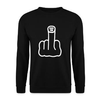 Ongle doigt doigt baise toi cadeau - Sweat-shirt Unisexe - noir - Devant - Alina (178cm) & Michal (187cm)