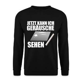 Lustiger Drogen Spruch Koks Speed Ziehen 18 Gesc - Unisex Pullover - Schwarz - Vorne - Alina (178cm) & Michal (187cm)