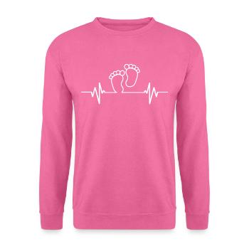ECG Heartline Baby Feet Cadeau - Sweat-shirt Unisexe - rose - Devant
