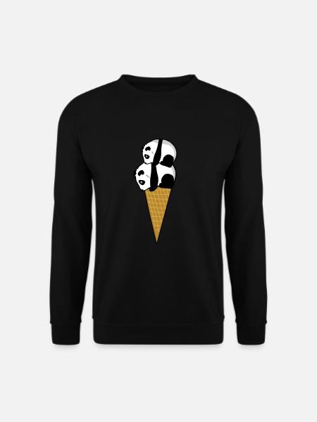 Lustiger Panda Eisbär Eis Geschenk - Unisex Pullover - Schwarz