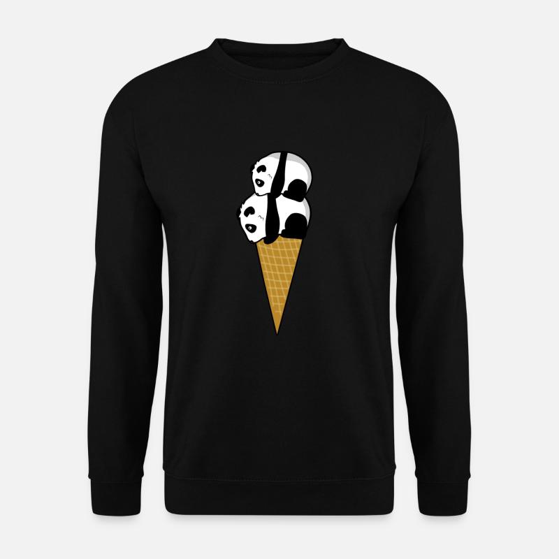 Lustiger Panda Eisbär Eis Geschenk - Unisex Pullover - Schwarz