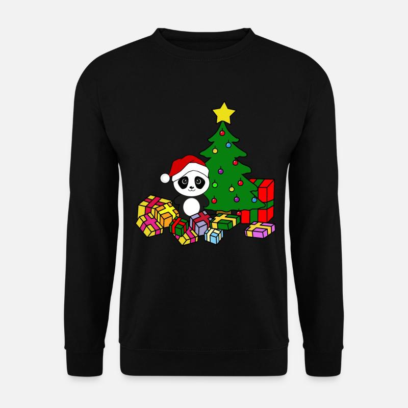 Panda Christmas Christmas tree - Unisex Sweatshirt - black