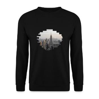 New York USA NYC - Unisex Sweatshirt - black - Front - Alina (178cm) & Michal (187cm)