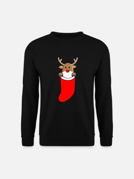 Rentier in Weihnachten Socke Weihnachten - Unisex Pullover - Schwarz