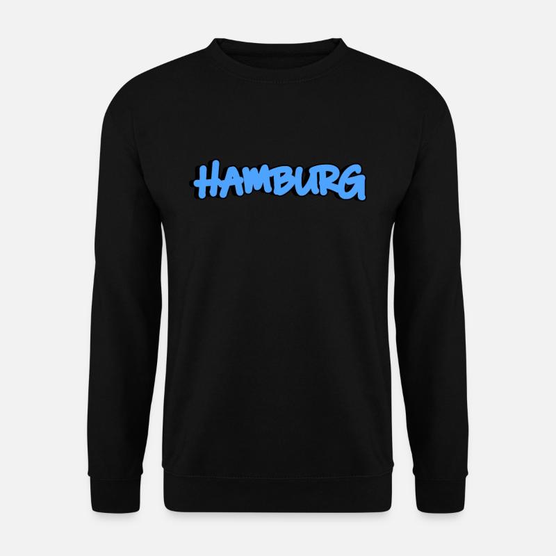 Hambourg en graffiti bleu - Sweat-shirt Unisexe - noir
