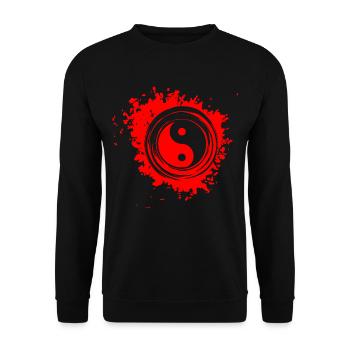 Ying Yang Symbol Farbfleck Splash - Unisex Pullover - Schwarz - Vorne - Alina (178cm) & Michal (187cm)