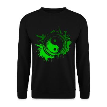 Nature Ying Yang Environmental Protection Balance - Unisex Sweatshirt - black - Front - Alina (178cm) & Michal (187cm)