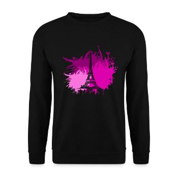 Paris Eifelturm Splash tache de couleur cadeau - Sweat-shirt Unisexe - noir - Devant - Alina (178cm) & Michal (187cm)