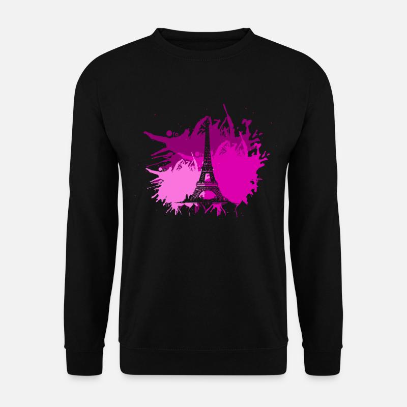 Paris Eifelturm Splash Farbfleck Geschenk - Unisex Pullover - Schwarz