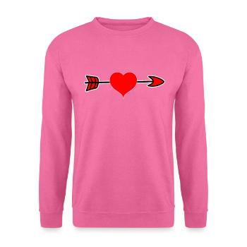 Arrow Through Heart Love Romantic Cupid Gift - Unisex Sweatshirt - pink - Front