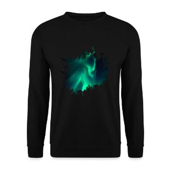 Pôle Nord Polaire Aurore Tache de couleur - Sweat-shirt Unisexe - noir - Devant - Alina (178cm) & Michal (187cm)