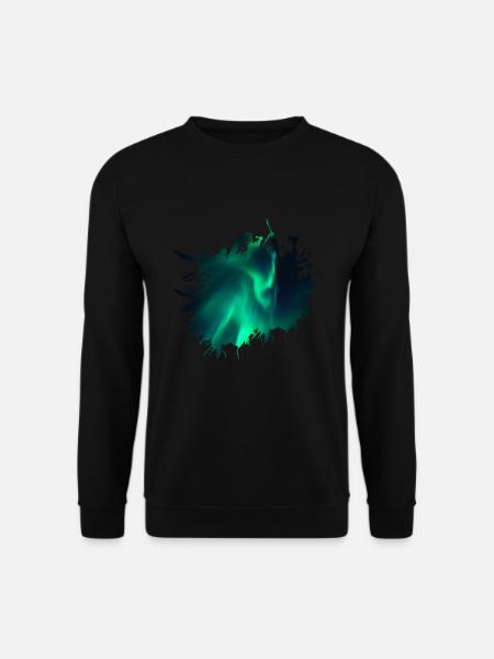 Nordpol Polarlicht Aurora Farbfleck - Unisex Pullover - Schwarz