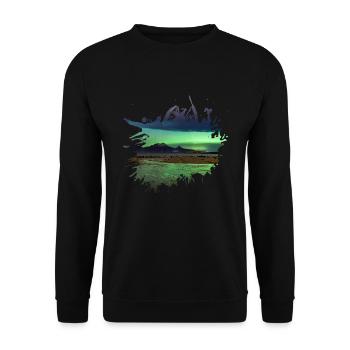 Nordpool Aurore Boréale Tache de couleur - Sweat-shirt Unisexe - noir - Devant - Alina (178cm) & Michal (187cm)