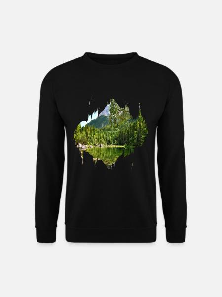 Farbfleck Splash Naturlandschaft - Unisex Pullover - Schwarz