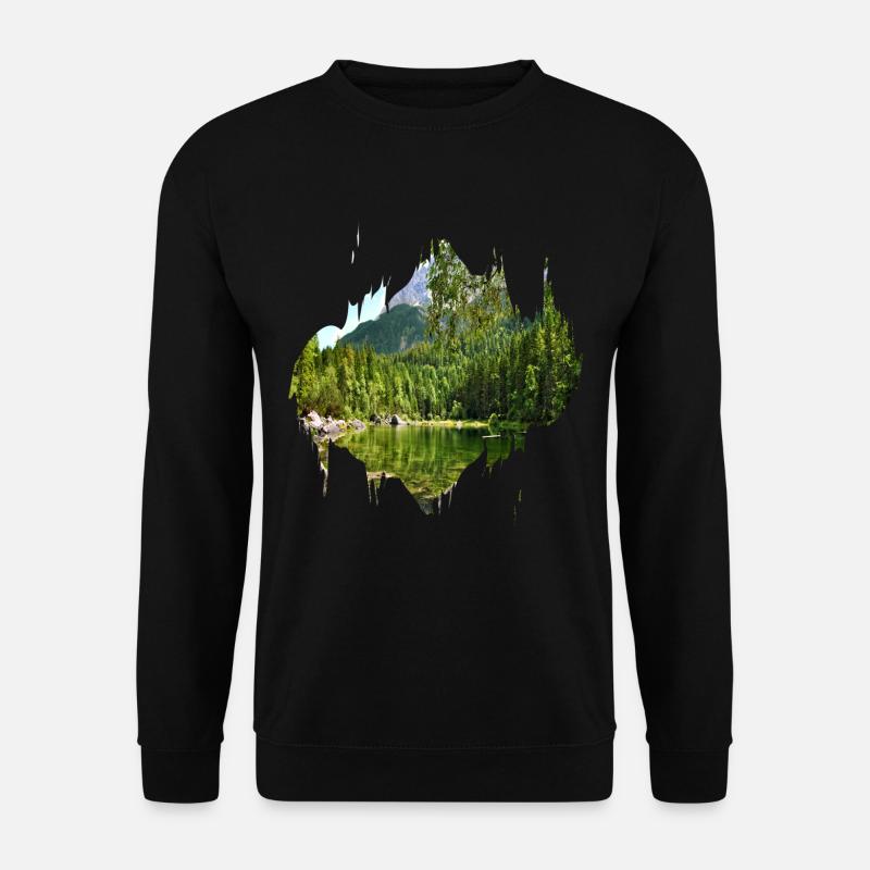 Farbfleck Splash Naturlandschaft - Unisex Pullover - Schwarz