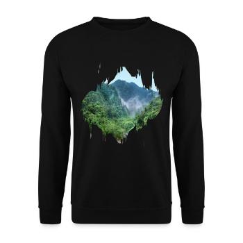 Regenwald Urwald Amazonas Farbfleck Geschenk - Unisex Pullover - Schwarz - Vorne - Alina (178cm) & Michal (187cm)