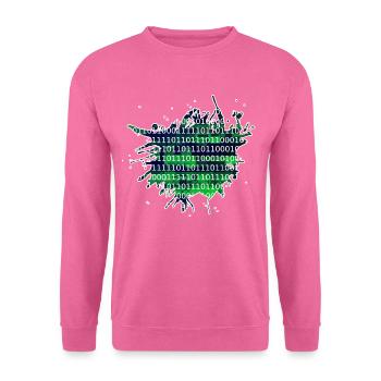 Code binaire - Sweat-shirt Unisexe - rose - Devant